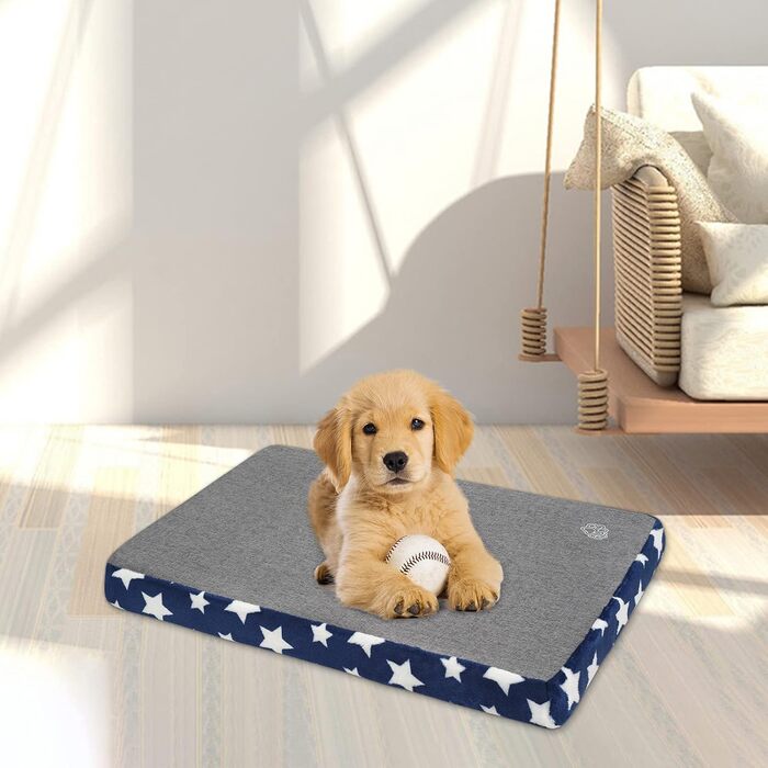 Лежанка для собак EMPSIGN, м'який килимок для перенесення, лежанка для собак знімний та пральний чохол, водонепроникна, для маленьких собак, 61x46x6.6 см, блакитна