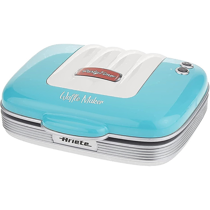 Ariete Party Time 700W Electric Waffle Maker - Non-Stick, Blue