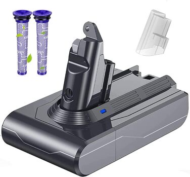 Замінний акумулятор V6 6.0Ah для пилососів Dyson V6 (DC62, DC58, DC59, DC61, DC62 Animal, DC72, DC74, SV03, SV04, SV05, SV06, SV07, SV09) + 2 фільтри