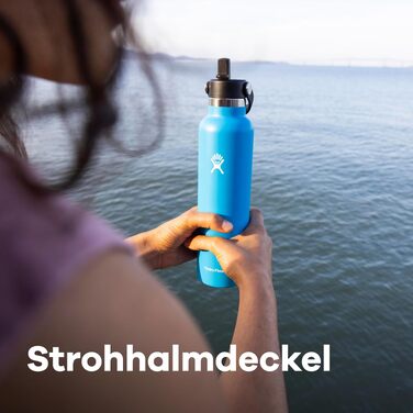 Термопляшка Hydro Flask Standard Mouth 621 мл зі сталевим корпусом та кришкою-соломинкою, вакуумна ізоляція, Birch