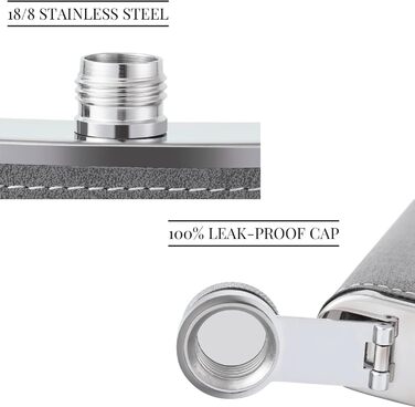 Фляга з гравіюванням, набір фляг з горнятком та воронкою, персоналізовані подарунки (8oz/237ml, коричнева) (8 oz, сіро-гольф)