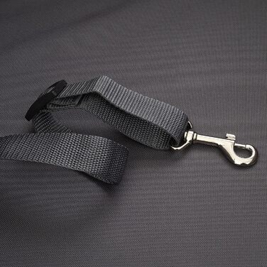 Автомобільний сидіння для собак середніх та великих порід, сірого кольору, розмір M (60x41 см) | Зручне автоліжко для собак, автосидіння на заднє сидіння або пасажирське місце | Матеріал: поліестер (імітація льону)