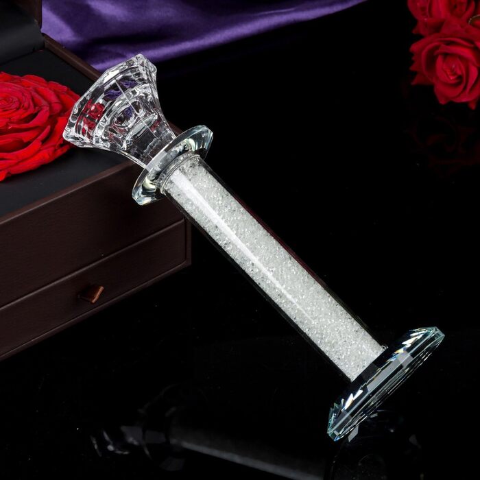 Набір свічників London Boutique, 2 шт, кришталева лотос, декор-подарунок зі Swarovski, подарункова коробка