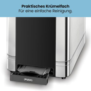 Тостер Chefman з 2-ма відділеннями, 7 ступенів підсмажування, знімний піддон для крихт, для товстого хліба та багелів, функція розморожування та відміни, ідеальний як тостер-гриль (з нержавіючої сталі)