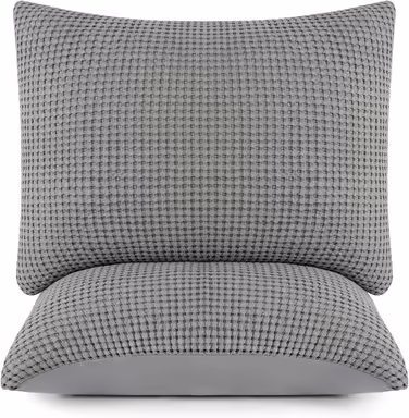100% Cotton Pillowcases, Waffle Weave, 2-Pack, ultra-soft, cozy, and breathable, for Standard and King-size pillows, luxurious bed and pillowcases, durable and stylish, made in