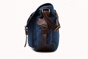 Вінтажна чоловіча сумка через плече з шкіри та канвасу Sechunk, для ноутбука 15'' (13'', блакитна)