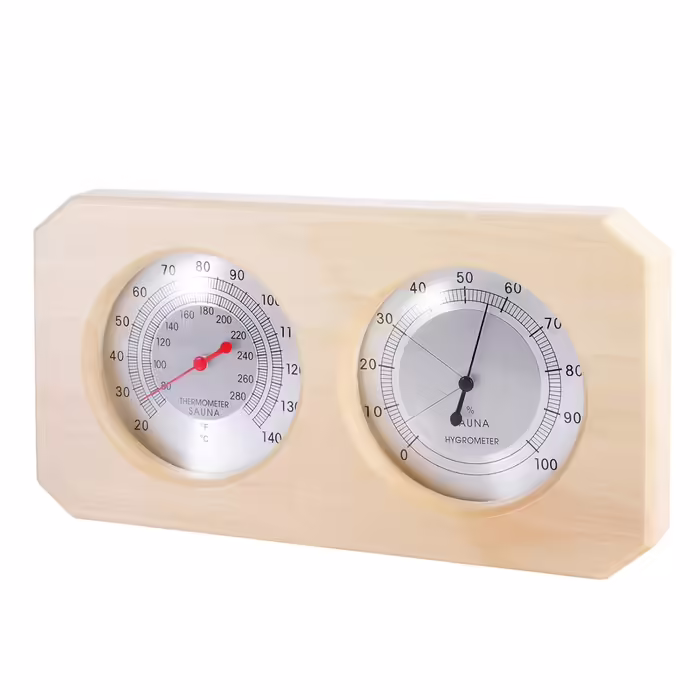 MIFXIN Sauna Thermometer Holz Sauna Hygrothermograph 2-in-1 Double Dial Indoor Humidity and Temperature Measurement Hygrometer for Sauna Room Equipment Accessories