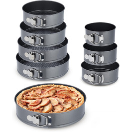 Набір форм для випічки Relaxdays, 8 шт., діаметр 14-28 см, нержавіюча сталь, антипригарне покриття, антрацит