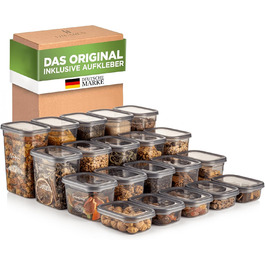 Герметичні контейнери для зберігання продуктів | Набір 25 контейнерів | Без BPA | Для каші, борошна, цукру | Практичні контейнери для кухні (Peggy)