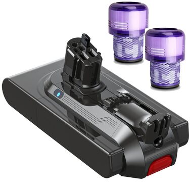 Акумулятор Keenstone V8 8000mAh для Dyson SV10 V8 Absolute Animal Motorhead Fluffy Slim Fluffy Total Clean Extra (V11 8.0Ah) з 3 фільтрами