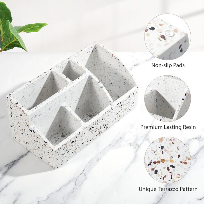 Тримач для зубних щіток Luxspire з 5 відділеннями, електричний, для сім'ї, велика місткість, органайзер для зубних щіток та макіяжу