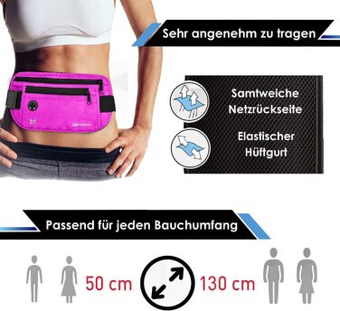 Чоловіча та жіноча бананка - плоска бананка для телефону до 7 дюймів - поясна сумка для спорту, подорожей та бігу (Рожева)