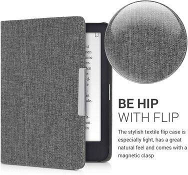 Чохол kwmobile для Tolino Shine 3: тканинний захисний чохол-обкладинка, сірий