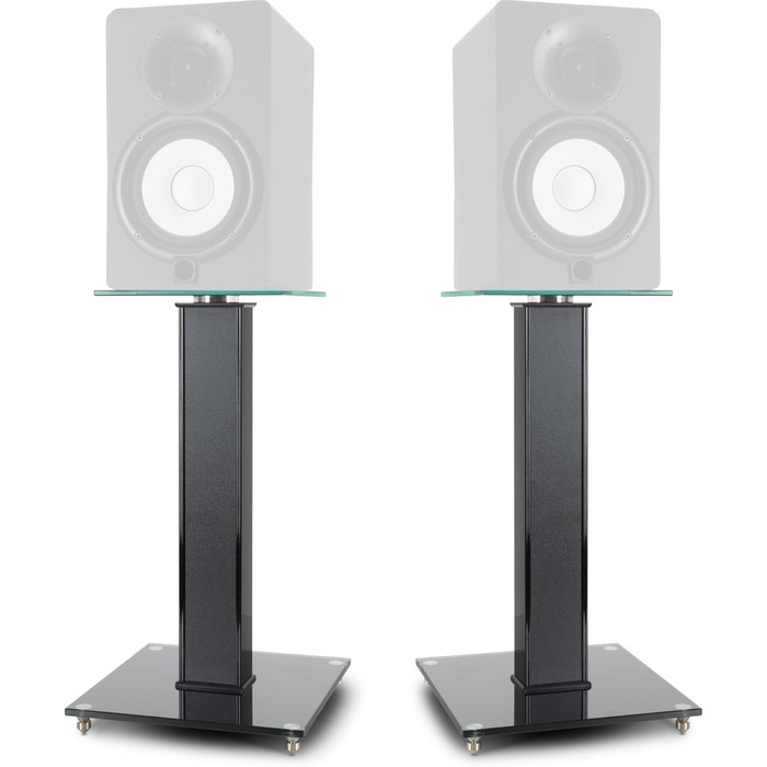 Підставка для колонок Pronomic SLS-282 BK (пара) - Стильний дизайн з 2 скляними пластинами, регульовані шпильки та гумові ніжки, приховане кабельне провідництво, вантажопідйомність 10 кг