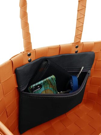 Normani woven/shopping bag - includes sewn-in inner pocket for keys, phone, etc. - large shopper with 20 liter volume, color (Orange)
