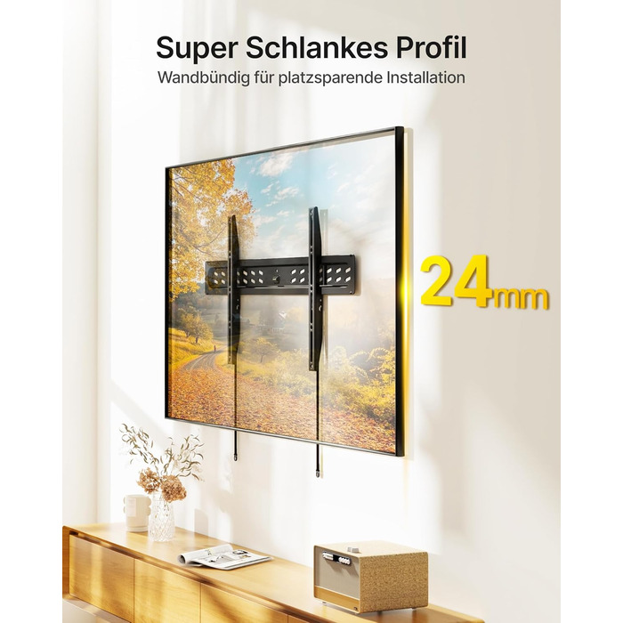Настінний кронштейн для телевізора monTEK Ultra Slim (43–95 дюймів), фіксований, до 68 кг, VESA 800x400 мм