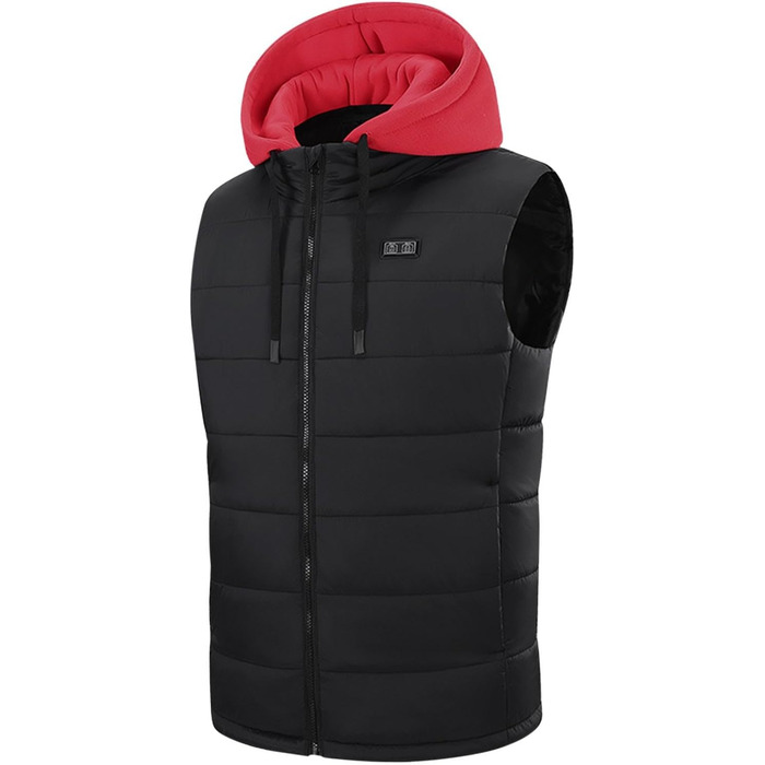 Чоловіча гріюча жилетка з капюшоном, 15 зон нагріву, USB, електрична, регульована, степна, зимова жилетка з нагрівом, без рукавів, червона, M