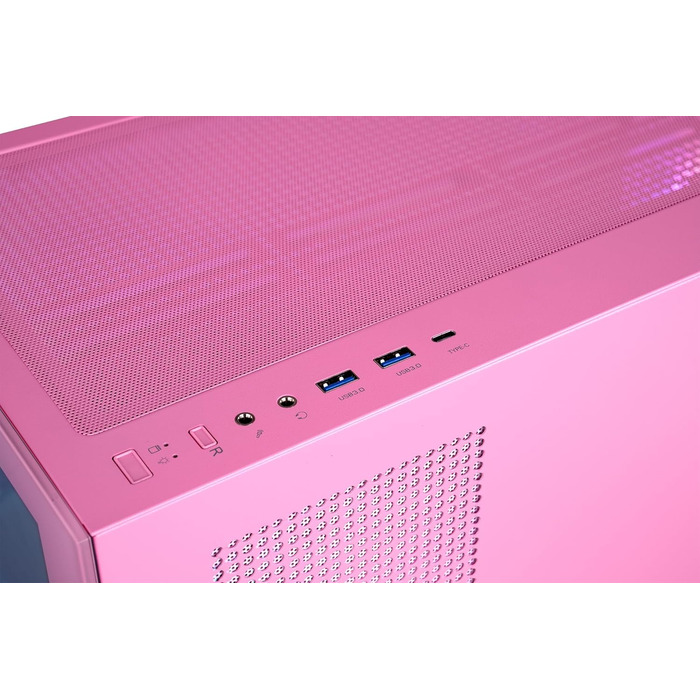 Thermaltake View 270 Plus WS: Корпус ПК Midi-Tower ATX з темперованим склом, дерево, 3х120мм ARGB вентилятори, USB-C, підтримка 360мм радіатора, білий (Bubble Pink)