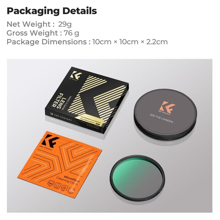 Фільтр 2-в-1 K&F Concept 72mm: Поляризаційний та Black Mist (1/4 True Color), скло Nano-Xcel