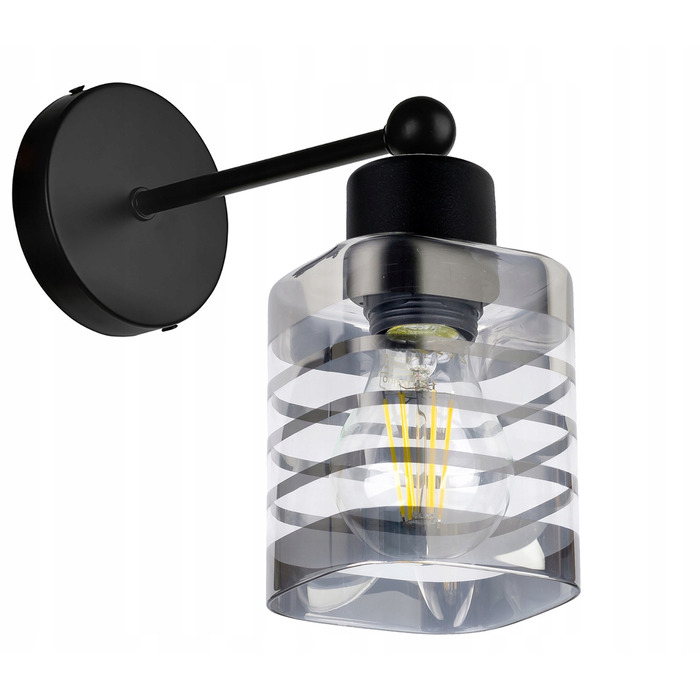 Настінний світильник-бра в стилі лофт, скляний плафон, цоколь E27