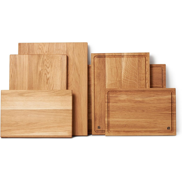 Cutting and Serving Board made of high-quality oak, 40 x 30 cm | Antibacterial kitchen board from Europe | Serving board, breakfast board, solid wood board