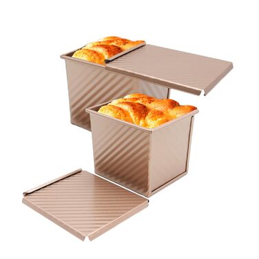 Форма для випічки Saihisday квадратна з кришкою антипригарна 11.5x10x11 см, міні-форма для тостів, ідеальний подарунок для любителів хліба 250г