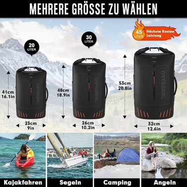 Водонепроникний рюкзак Blackace Arteesol Dry Bag 20/30/40/45 л для каякінгу, каное, кемпінгу, трекінгу, походів, вітрильного спорту та інших водних видів спорту