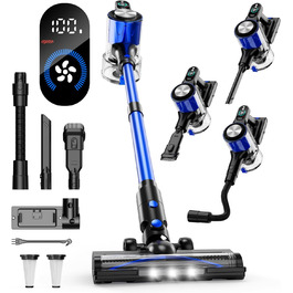 Бездротовий акумуляторний пилосос 50000Pa/500W з дисплеєм, 3 режими, антизаплутувальна щітка, док-станція, 1л, тихий, для шерсті тварин/килимів/підлоги/авто