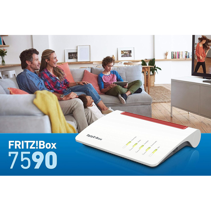 Роутер AVM FRITZ!Box 7590: Wi-Fi AC + N, VDSL/ADSL, DECT, Media Server (відновлений), для Німеччини