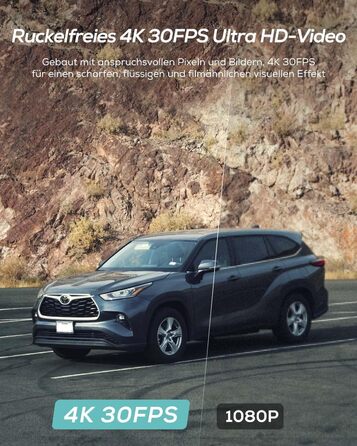 iZEEKER 4K відеореєстратор для авто, 2160P WiFi, 32GB карта, нічне бачення, Loop-запис, G-сенсор, 24h паркінг, WDR