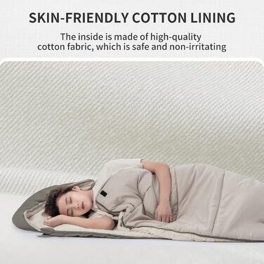 Спальний мішок Naturehike для дорослих: легкий, теплий, бавовняний, для кемпінгу та туризму (зелений, B300)