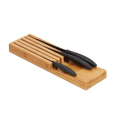 Relaxdays Bamboo Knife Organizer for 5 Knives