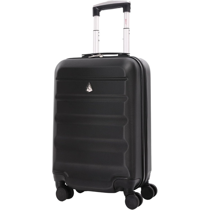 Aerolite XL Large Lightweight ABS Hard Shell 4-Wheel Trolley Suitcase Travel Suitcase Hard Shell Suitcase Rolling Suitcase Luggage, 79cm, (Black, 55cm Carry-on)