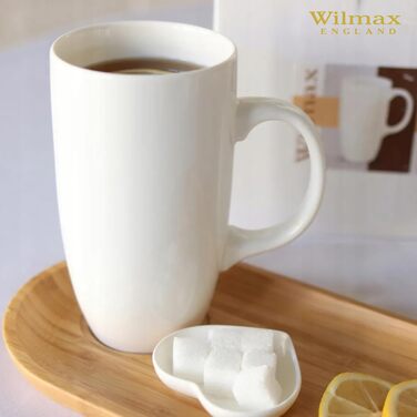 Набір чашок для чаю та кави Wilmax - 2 шт. (630 мл) - порцелянові чашки з ручками, білі