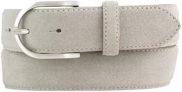 Жіночий ремінь Beltinger з замші 3,5 см, сірий, з срібною пряжкою, 115 см