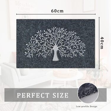 Килимок для дому Baum & Grau Tree of Life (60x90 см) з неслизьким покриттям для входу, коридору, кухні