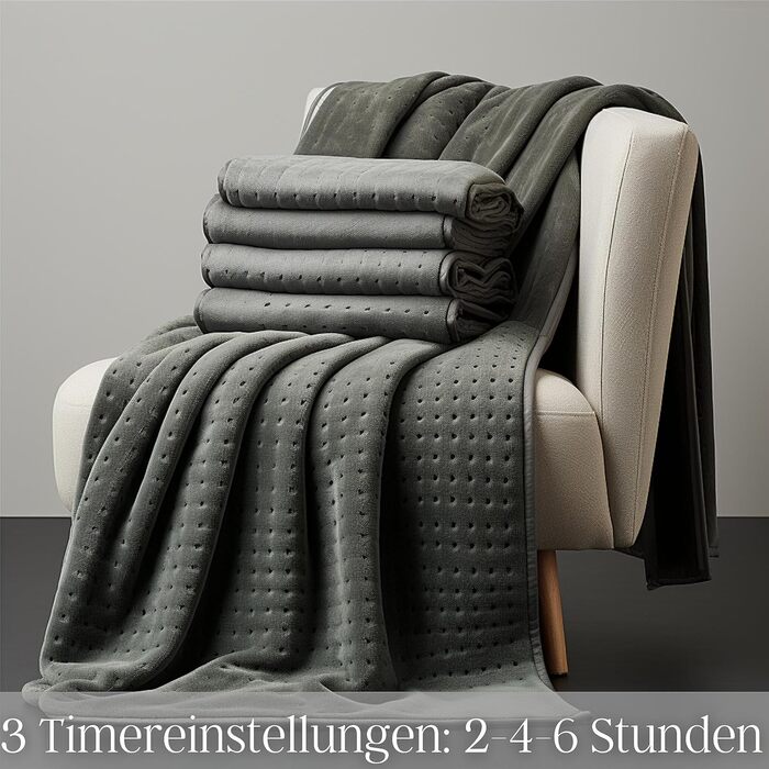 Електрична ковдра Steinborg з автовимкненням | 150 x 80 см | Таймер 6 год | Можна прати при 30°C | 6 температурних режимів | З пультом дистанційного керування | Тепла ковдра | Тепло під матрац | Тепла підстилка