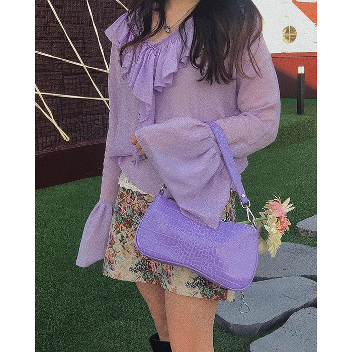 Сумка жіноча JW PEI Eva через плече світло-фіолетова - оригінальна та стильна