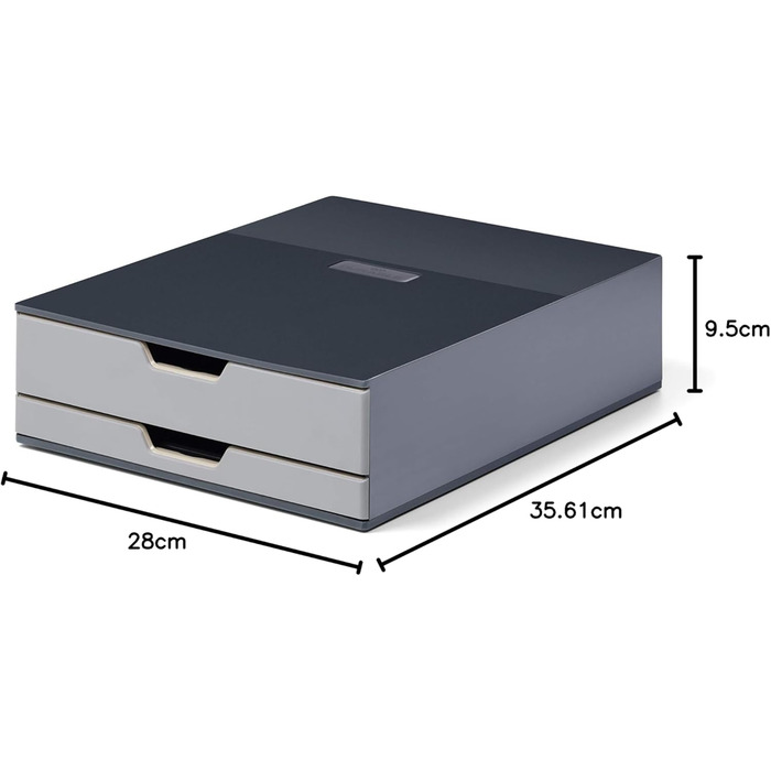 Скринька для кави та чаю Durable (2 шухляди, антрацит) 338358 - Скринька для кавової станції/офісу