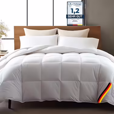 KNERST Summer Quilt 155x220 cm Made in Germany - Summer Down Quilt 155x220 - soft Bedspread 155x220 - Summer Bedspread with Ökotex & Downpass Certification - Down Bedspread with Down & Feathers