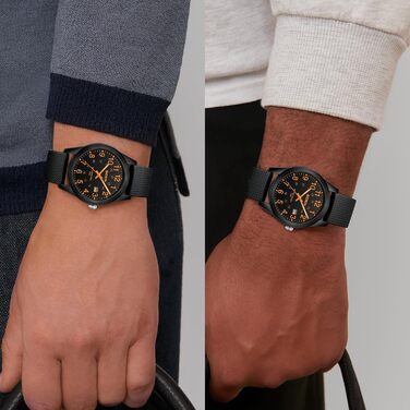 Чоловічий годинник: аналоговий кварцовий годинник з водозахистом 30M, стильний дизайн для чоловіків (A4-r015-schwarz Orange)