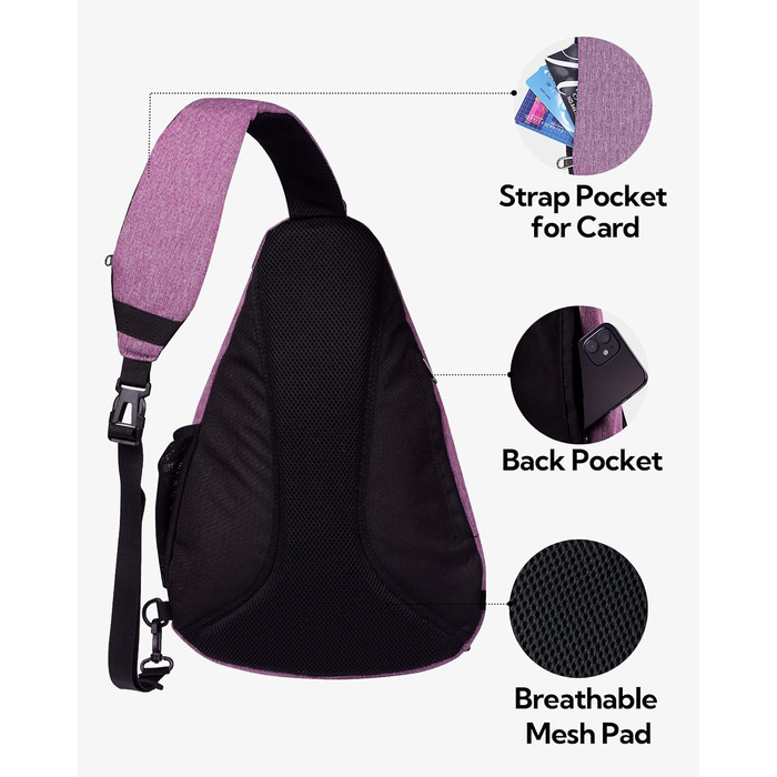 Сумка через плече Waterfly Lila - спортивна, для подорожей, хайкінгу, велоспорту та альпінізму