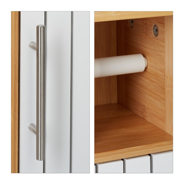 Relaxdays freestanding toilet paper holder, wood-look