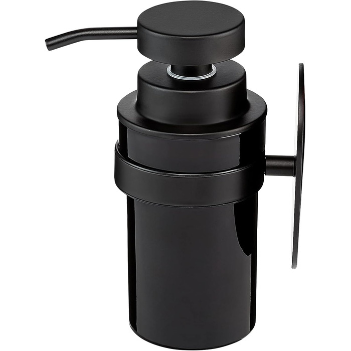 ovimar Soap Dispenser Lokta | black | Wall Mount No Drilling | made of stainless steel and black glass | Large opening | Easy to refill | Suitable for bathroom or kitchen | Hand sanitizer dispenser