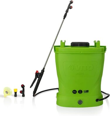 Vito Battery-Powered Sprayer, 12 V, 16 l, up to 6 bar, max. battery life 4 h, charger included, for plants, gardens, and roofs.