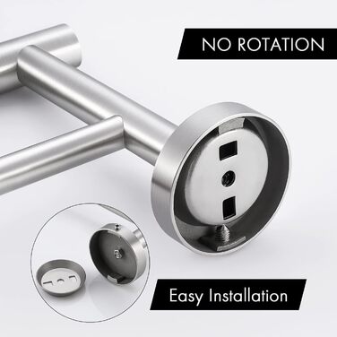 Тримач для рушників KES, подвійний, з нержавіючої сталі SUS304, 60 см, настінний, A2001S60