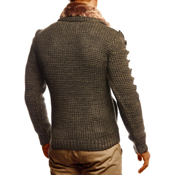 Чоловіча вітрозахисна куртка Leif Nelon з ґудзиками, Regular Fit, чоловічий кардиган з довгим рукавом, ідеальний для повсякденного та ділового стилю, сірий, чорний (S, Хакі-чорний)