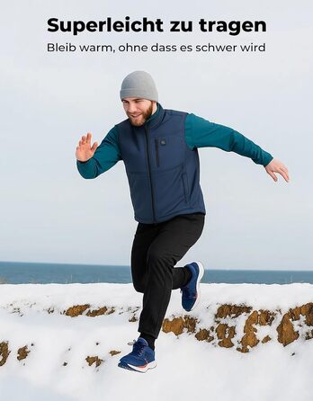 Обогреваемая жилетка KEMIMOTO с функцией App, для мужчин и женщин, с аккумулятором 10000mAh, 4 зоны обогрева, для мотоцикла, катання на лижах (Синій, L)