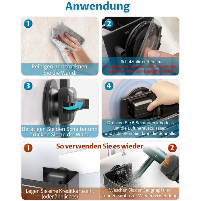 Двошаркова полиця для душу без свердління з присосками, вологостійка, чорна. Організатор для ванної кімнати з тримачем для рушників, шампуню та гелю для душу. Кутова полиця для душу з гачками, 2 шт.