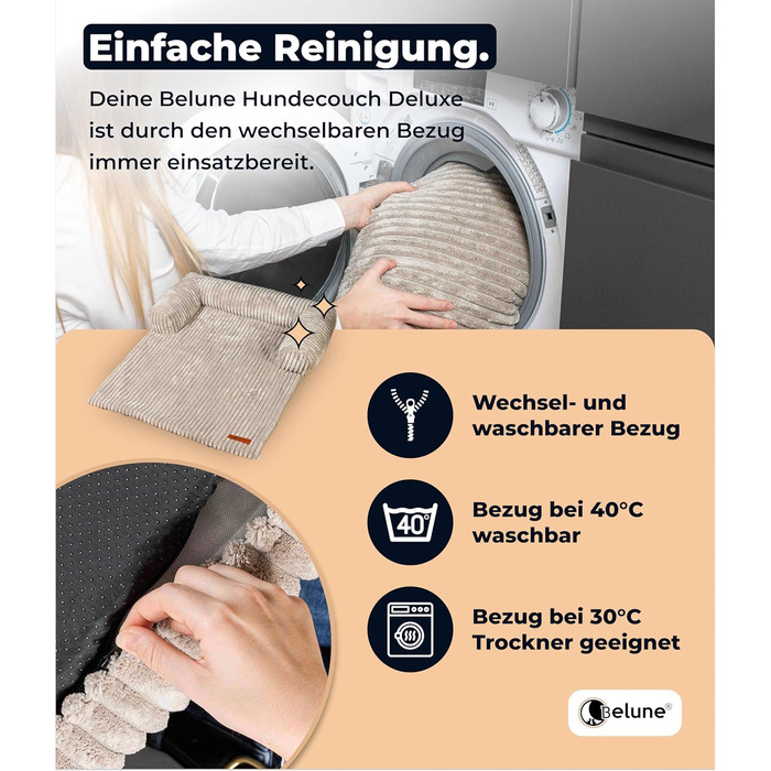Диванчик для собак Belune Hundecouch Deluxe - миючий, бежевий, L (120x95 см)